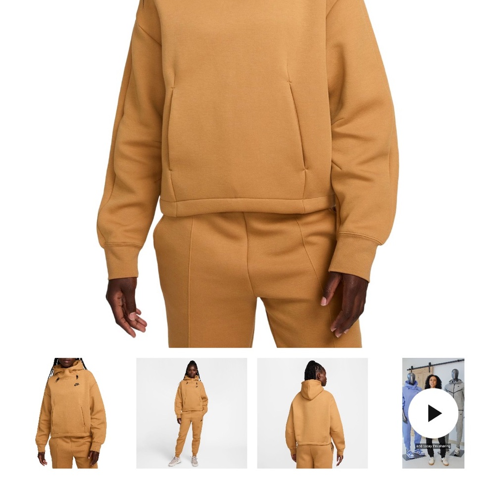 Nike Women’s Tech Fleece Oversized Hoodie in Flax Sz XL NWT - Picture 2 of 12